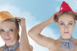 В Казахстане сняли провокационный рекламный ролик со стюардессами в одних пилотках