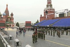 На Красной площади проходят первые репетиции участников фестиваля военных оркестров