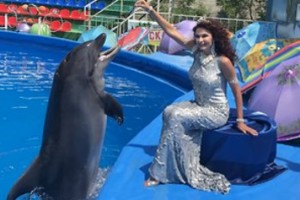 Эвелина Блёданс приручила дельфинов