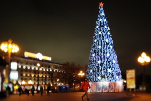 Городская елка Астрахани в этом году будет установлена на ул. Кирова у торгового комплекса «Атриум». 