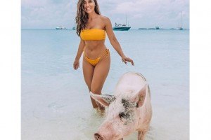 Ана Чери взбудоражила фанатов снимком со свиньёй в океане
