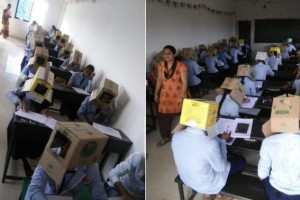 В Индии первокурсникам надели на головы коробки